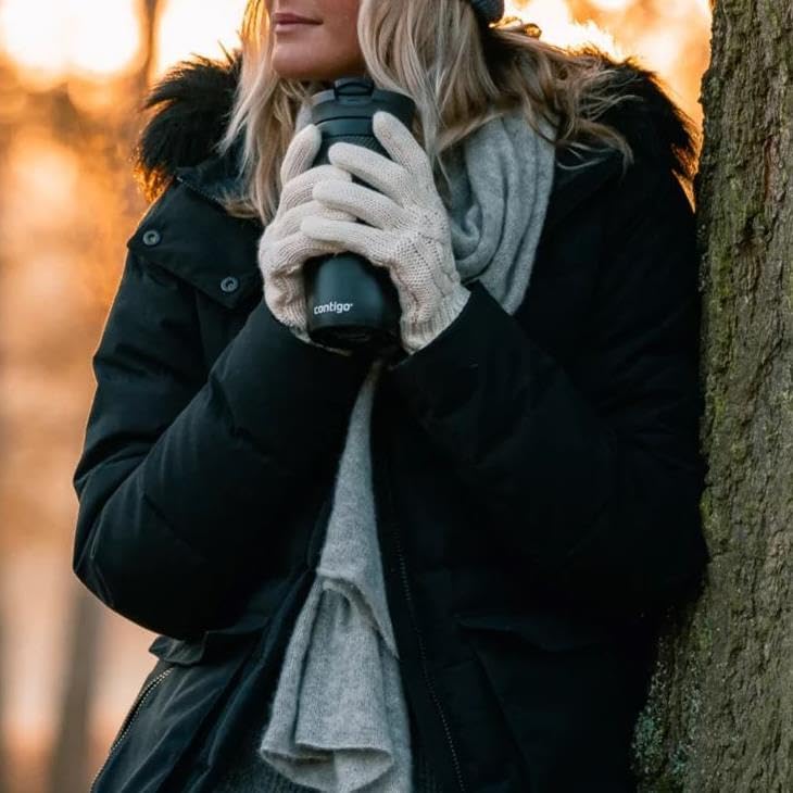 Contigo Byron Snapseal Travel Mug, Stainless Steel Thermal Mug, Vacuum Flask, Leakproof Tumbler, Coffee Mug With Bpa Free Easy-Clean Lid, 470 ml, Matte Black