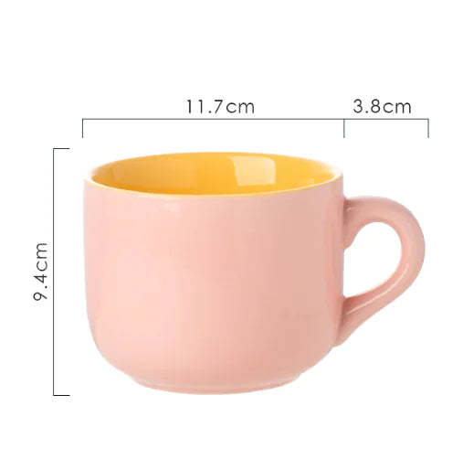 Microwaveable Large Capacity Ceramic Oatmeal Mug