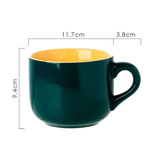 Microwaveable Large Capacity Ceramic Oatmeal Mug