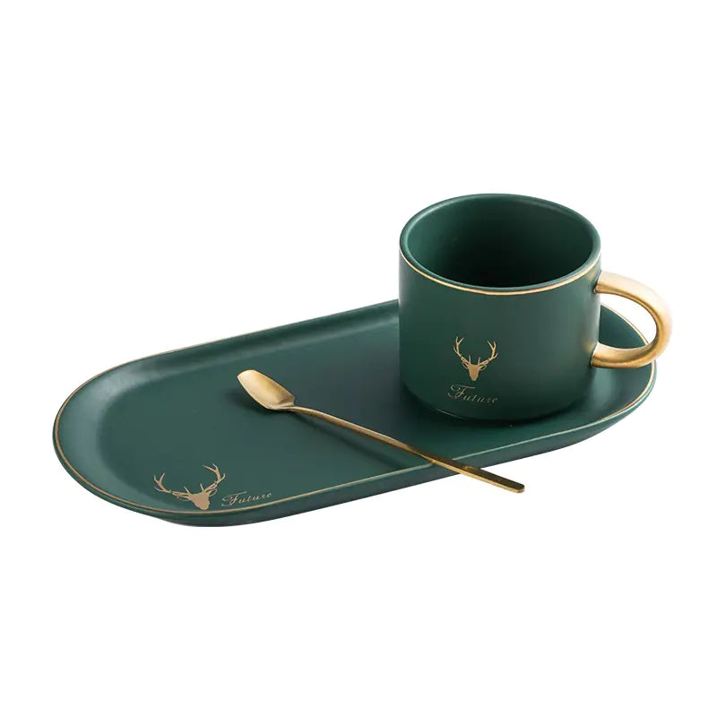 Nordic Ceramic Coffee Mug Set with Saucer