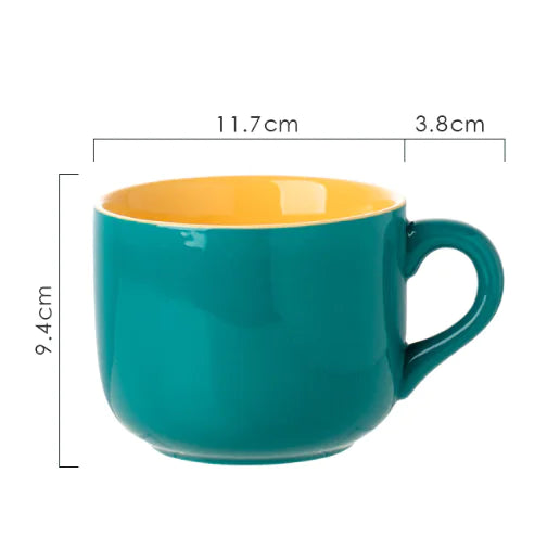 Microwaveable Large Capacity Ceramic Oatmeal Mug
